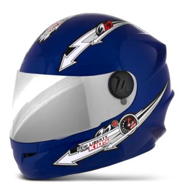 Imagem de CAPACETE FECHADO PRO TORK LIBERTY FOR KIDS SOLID AZUL TAM. 54 VIS. ESPELHADA