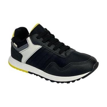 Imagem de Tênis Klin Walk Kids 178161 Preto/Grafite/Amarelo-Masculino
