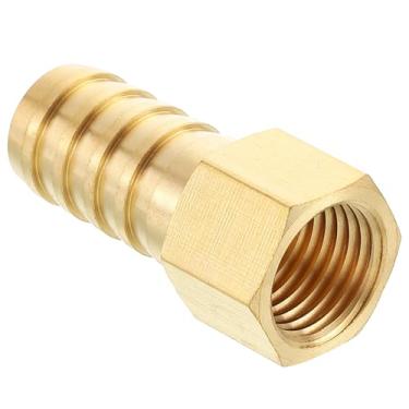 Imagem de Kozelo Conector adaptador de acessórios de farpa de mangueira de latão Farpa de mangueira de 1/5.1 cm para conexões fêmeas NPT de 1/10.2 cm para máquinas domésticas, banheiras de massagem, sistemas de