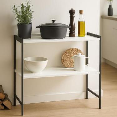Imagem de Aparador Estante Multiuso Para Cozinha 2 Prateleiras Londres Pé de Fer