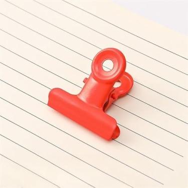 Imagem de 10 peças/lote de porta-documentos rosa retrô com clipe de metal, para armazenamento de recibos no escritório e uma pasta especial para papéis de exame. (vermelho)