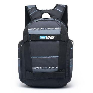 Imagem de Mochila Onbongo Masculina Esportiva Skate Bag Grande, U, Preto, Cinza
