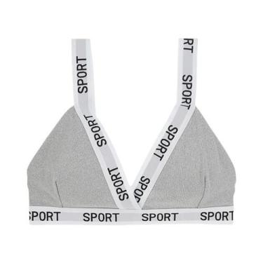 Imagem de Sutiã Sexy Feminino Com Decote Em V Profundo E Estampa De Letras, Sem 