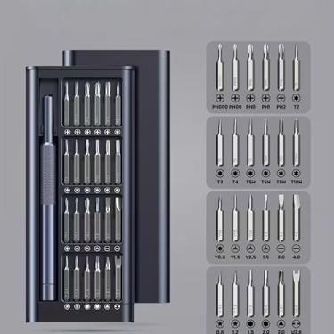 Imagem de Conjunto de chaves de fenda de precisão 25 em 1, mini kit de reparo ergonômico magnético para telefone, computador, eletrônicos, dispositivos, 1 conjunto