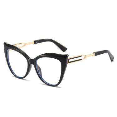 Imagem de Óculos de Sol UV400 - Olho de Gato Oversized com Lentes Degradê para Homens e Mulheres, Esportivos, ao Ar Livre, Corrida e Ciclismo, Preto e Transparente