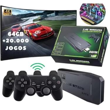 Imagem de Vídeo Game Retrô 4K 64G com 10.000 Jogos, HD, Vídeo Game Stick para PS1/GBA/FC/MD, Clássico Retro Video Game Retrô Lite para Monitor de Projetor de TV