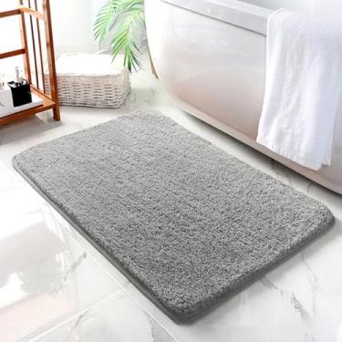 Imagem de Tapete de banheiro, absorve umidade e tapete lavável antiderrapante, secagem rápida, lavável na máquina, tapetes de chuveiro felpudos de chenille, tapete de banho para piso de banheiro, casa dezembro