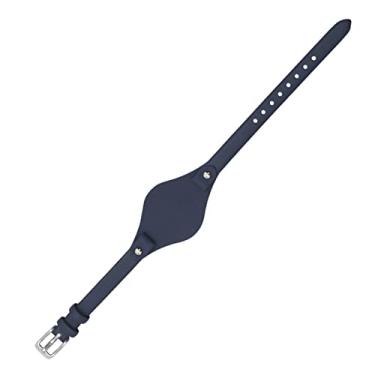 Imagem de MGTCAR Pulseiras de relógio de couro genuíno para Fossil ES3077 ES2830 ES3262 ES3060 Pulseira pequena feminina elegante (Dar Kblue, fecho ouro rosa de 8 mm)