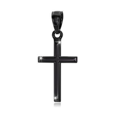 Imagem de ZENLUNANO Colar de cruz com caixa de presente de luxo - Pingente de cruz de aço inoxidável 316L de alta qualidade, design polido elegante, joia cristã para homens e mulheres, 0 Inch=No Chains, Aço