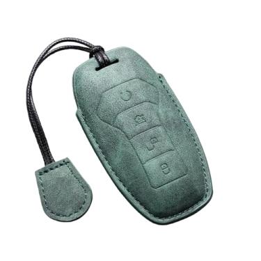 Imagem de Capa para chave de carro com suporte, compatível com BYD Second Song Tang Pro Qin Generation Han Ev Dm PLUS MAX Yuan Atto 3 Dolphin acessório(A-green keyring)