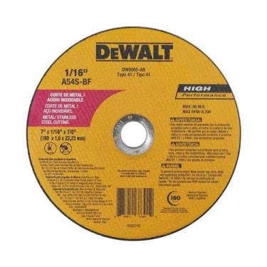 Imagem de Disco Corte Fino Inox 7 x 1,6mm x 7/8 DW8065-AR Dewalt - BLACK&DECKER