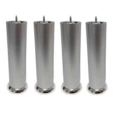Imagem de Kit com 4 Pés Para Armario Gabinete de Pia Balcão 20cm Topper Cinza - 