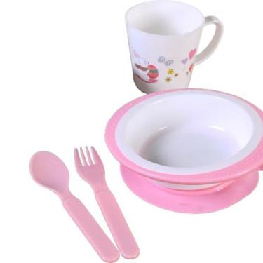 Imagem de Kit Alimentação 4 Peças com Copo Infantil Fibra de Bambu - Bene Casa, 