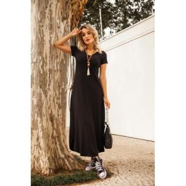 Imagem de Vestido Longo Manga Curta Feminino - Tie Dye - O Ideal Da List+ É Ofer