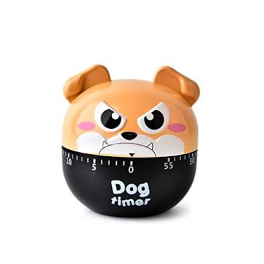 Imagem de Cronômetro de relógio de cozinha bonito de desenho animado de cachorro temporizador de plástico mecânico de cozinha temporizador de cozinha (cor: E, tamanho (E