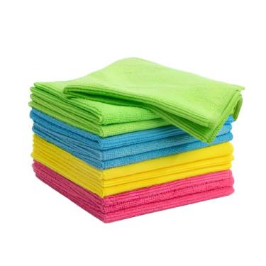 Imagem de Kit 5 Panos de Microfibra Multicoloridos, 30cm x 30cm para Limpeza de Pratos Copos Mesas Eletrodomésticos Vidros Metias Sanitários e Carros, Alta Absorção e Secagem Rápida, Não Risca e Não Solta Pelos