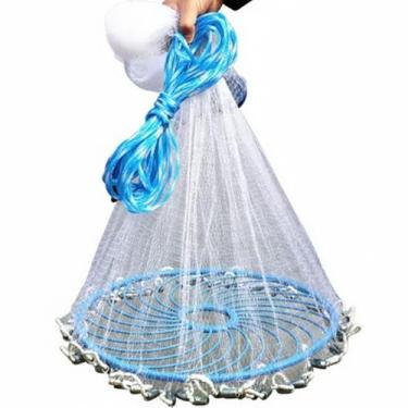 Imagem de Tarrafa Chinesa Rede Pesca Peixe Multifilamento Pescaria Robalo Lambar