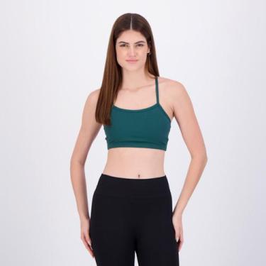 Imagem de Top Fila Life Feminino Verde e Branco, M