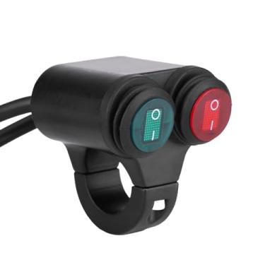 Imagem de Cosiki Interruptor Universal do Guiador da Motocicleta Botão de Controle Duplo Durável para Farol Luzes de Nevoeiro Chifre, Interruptor Liga/desliga à Prova D'água para Pilotos de Modificação de
