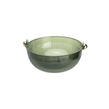 Imagem de Prato de frutas prato de frutas material plástico redondo duplo filtro de água prato decorativo doméstico lava-louças prato de lanche prato de doces prato de frutas prato de frutas (verde)