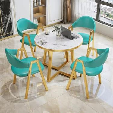 Imagem de Conjunto de mesa redonda e cadeira de clube de recepção de escritório, mesa de negociação e cadeira, mesa de centro de sala de conferências, conjunto de mesa de jantar, mesa de lazer (cor: 14, tamanho