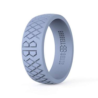 Imagem de Barbell Bands Anel de silicone masculino | Aliança de casamento de borracha premium | Perfeito para trabalhos táticos, levantamento de peso, estilo de vida ativo