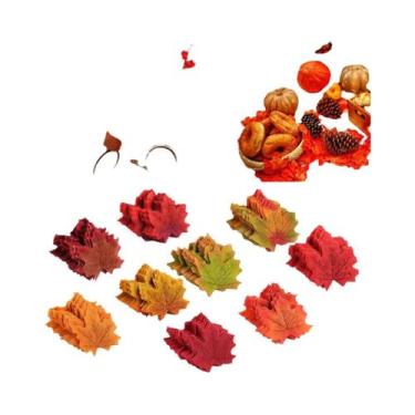 Imagem de Decoração De Folhas De Bordo Artificiais De Outono, 100-200 Peças De F