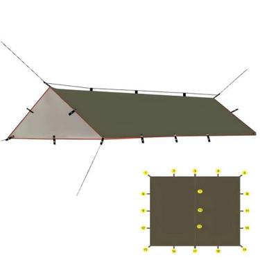 Imagem de Toldo Verde Oliva Impermeável 19 Em 1 Multifuncional Para Camping, Cam