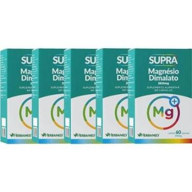 Imagem de Kit 5X Supra Magnésio Dimalato - 500mg 60 Cápsulas - Herbamed-Masculino