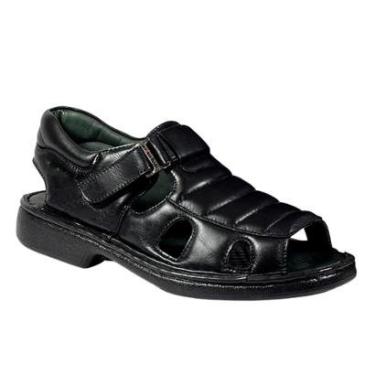 Imagem de Sandália Masculina Conforto Antiestresse Couro Premium Cor:;Tamanho:37-Masculino