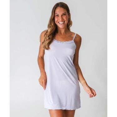 Imagem de Camisola Liganete Recorte Renda Marisa Lilás-73010, Lilás, GG