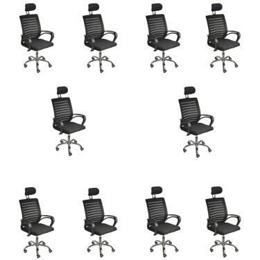 Imagem de Kit 10 Cadeiras Escritório Oficial Secretária Roma Com Apoio