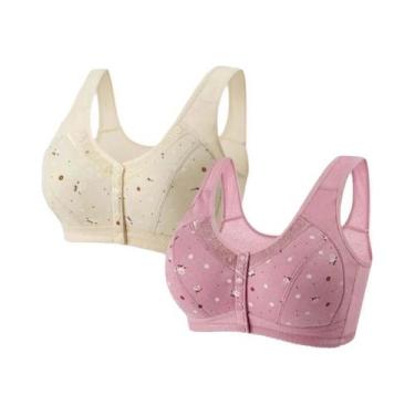 Imagem de Sutiã Esportivo Sem Costura E Sem Fio De Algodão plus Size Com Fecho F