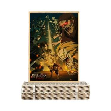 Imagem de Pôster Clássico Do Anime Attack on Titan Temporada 4, Adesivo De Papel