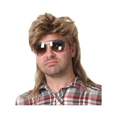 Imagem de Peruca Masculina De Hip Hop Com Desenho Animado, Estilo Mullet, Sintét