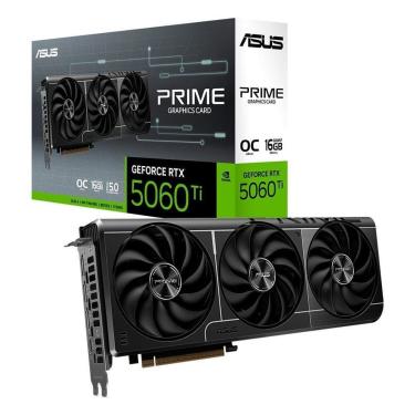 Imagem de Placa de Vídeo ASUS PRIME-RTX 5060 TI O16G NVIDIA GeForce, 16GB GDDR7, 128 bits, 2602MHz,-Unissex