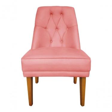 Imagem de Cadeira Para Sala De Jantar Escritório Estofada Berlim Retro Suede Rosa Bebê Eli Móveis...