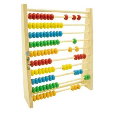 Imagem de Ábaco De Madeira Brinquedo Montessori Educativo Motora Desenvolvimento