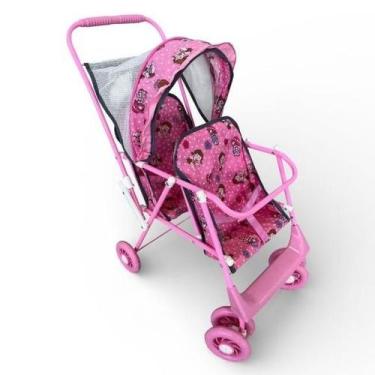 Imagem de Carrinho Para Bonecas Modelo Gemeos Metálico Dobrável 70cm MP - Mep Ki