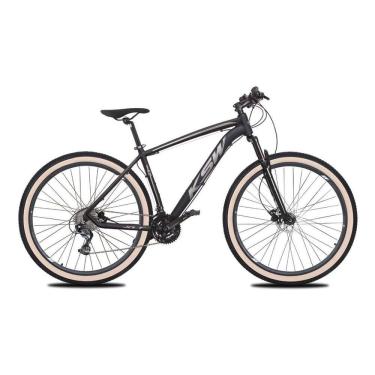 Imagem de  Bicicleta Aro 29 Ksw Xlt 27v Freio Hidráulico K7 Garfo com Trava Pneu com Faixa Bege - Preto\Prata