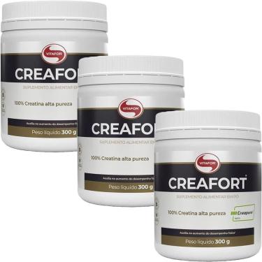 Imagem de Kit 3X Creafort Creapure Creatina - 300g - Vitafor-Masculino