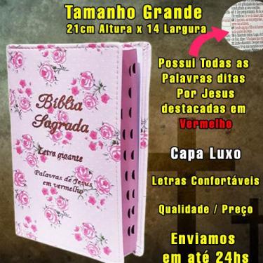 Imagem de Bíblia Evangelica Sagrada Letra Gigante Zíper Preta Com Harpa Índice -