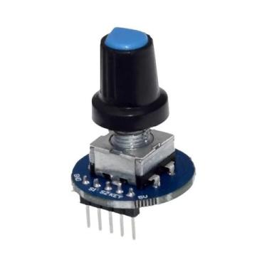 Imagem de Módulo Sensor Rotativo Arduino EC11 Com Potenciômetro Redondo E Tampa 