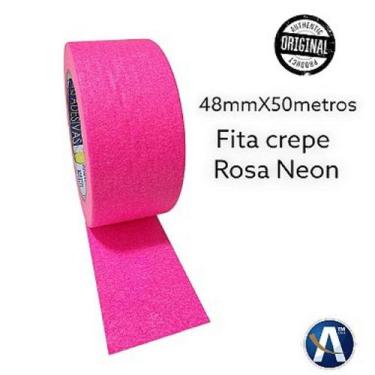 Imagem de Fita Crepe Rosa Neon 48mm x 50m - Ideal para Eventos e Artes - no-bran