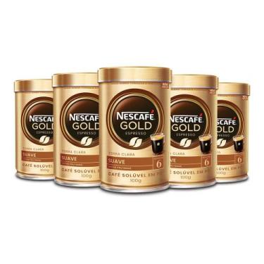 Imagem de Café Solúvel Nescafé Gold Espresso Suave Kit 5 Latas 100g