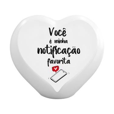 Imagem de Luminária de Mesa Coração Minha Notificação Preferida com Iluminação LED USB Presente Romântico Branco Decorfun