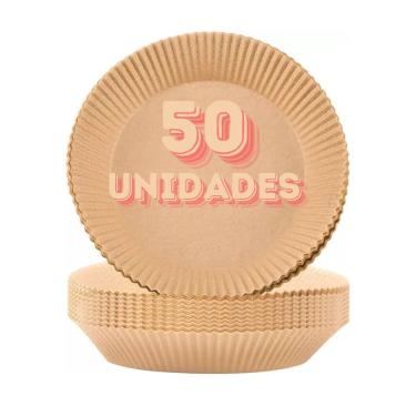 Imagem de Kit 50 Forros de Papel Descartável Bigsul Tpc para Airfryer 3L a 5L Antiaderente Biodeg...