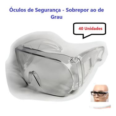 Imagem de Kit Óculos de Segurança Ferreira Mold Medical Cristal para Proteção dos Olhos com Lente Incolor Antirrisco Antiembaçante