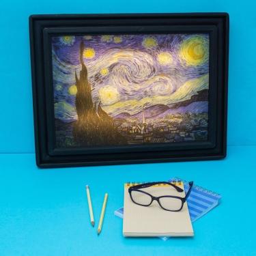 Imagem de Luminária Quadro Noite Estrelada Tpc com Iluminação em LED Bivolt para Decoração de Parede em Polietileno