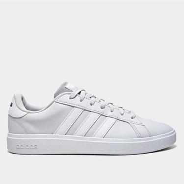 Imagem de Tênis Masculino Adidas Grand Court Base, Cinza, Branco, 42